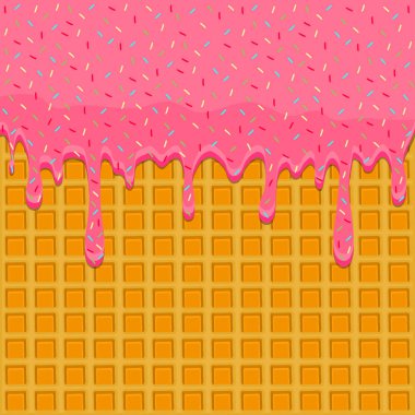 Tatlı w pembe sırlıdır damlama için vektör simge illüstrasyon logosu