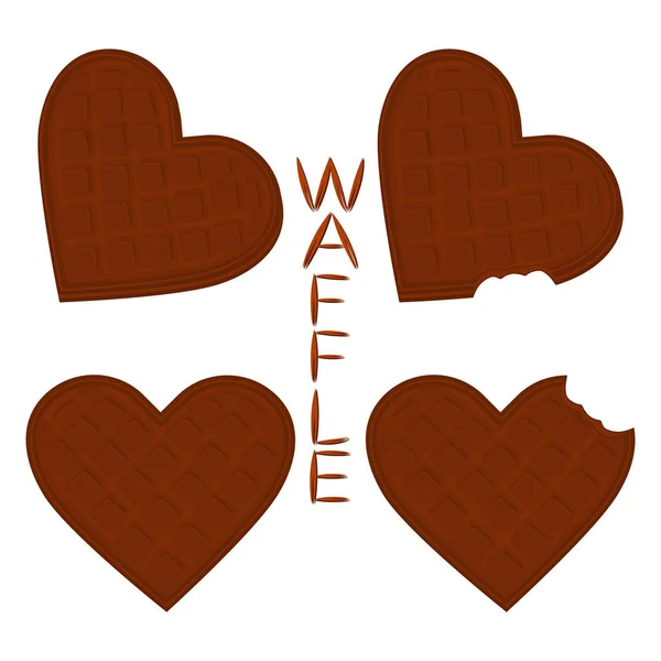 Icono vectorial logotipo de ilustración para el conjunto de varios gofres dulces . — Vector de stock