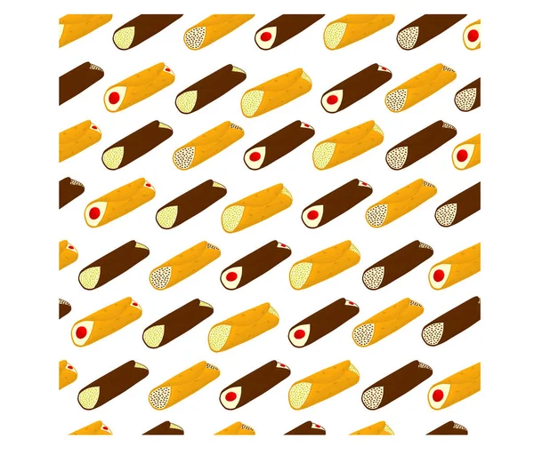 Ilustración vectorial para varios gofres dulces postre siciliano c — Vector de stock