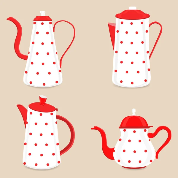 Abstract vector illustration logo for ceramic teapot, kettle on — Stock Vector