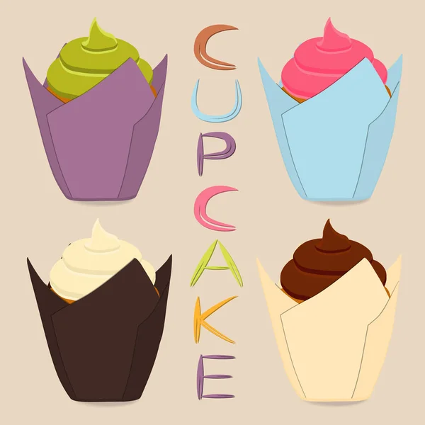 Logo de ilustración de icono de vector para cupcake de bayas enteras, dulce hom — Vector de stock