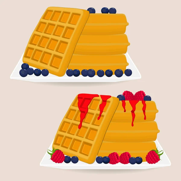 Icono vectorial logotipo de ilustración para varios gofres dulces . — Vector de stock
