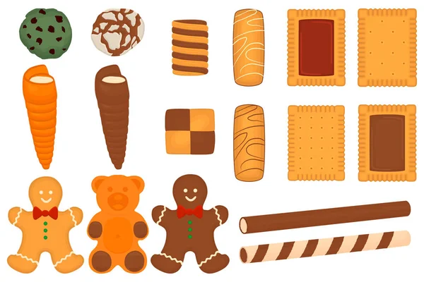 Illustration zum Thema großes Set verschiedene Keks, Kit bunte pa — Stockvektor