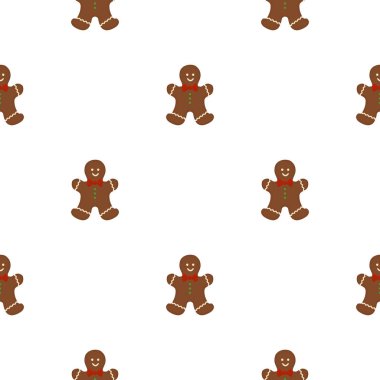 Big set identical gingerbread man, kit colorful pastry cookie