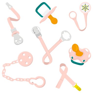 Büyük renkli bebek emziği, plastik tutacağı olan bir kukla.