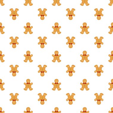 Big set identical gingerbread man, kit colorful pastry cookie