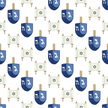 Tema büyük renkli desen dreidel İllüstrasyon