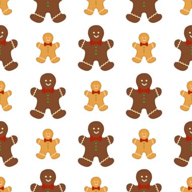 Big set identical gingerbread man, kit colorful pastry cookie