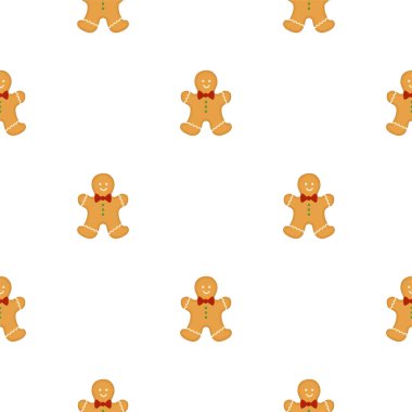 Big set identical gingerbread man, kit colorful pastry cookie