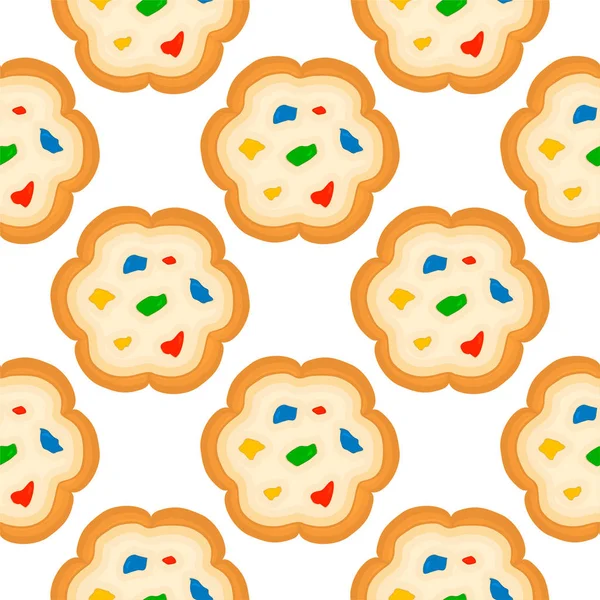 Ілюстрація на тему великого набору ідентичного печива, набір барвистий па — стоковий вектор