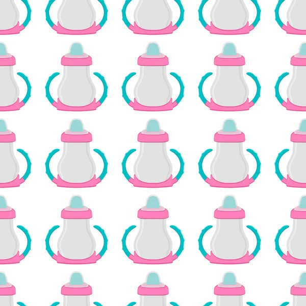 Bebek sütü, plastik emzik ile berrak şişede.