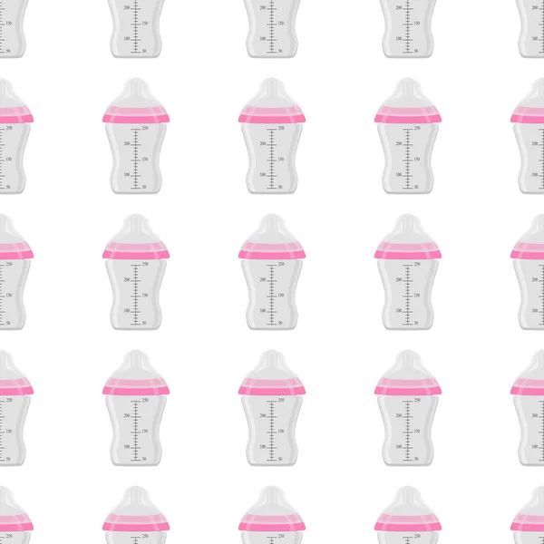 Renkli Bebek Sütü Plastik Emzik Üzerine Bir Resim Bebek Sütü — Stok Vektör