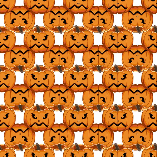 Ilustración Sobre Tema Patrón Color Grande Halloween Calabaza Naranja Sin — Vector de stock
