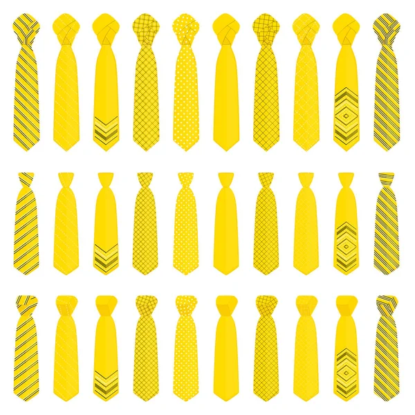 Ілюстрація Тему Великого Набору Пов Язує Різні Типи Краватки Різного — стоковий вектор