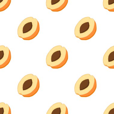 Tema üzerine resim büyük renkli dikişsiz kayısı, fok balığı için parlak meyve deseni. Güzel, pürüzsüz, tekrar eden kayısıdan oluşan meyve deseni. Dikensiz kayısıdan basit renkli desenli meyve..