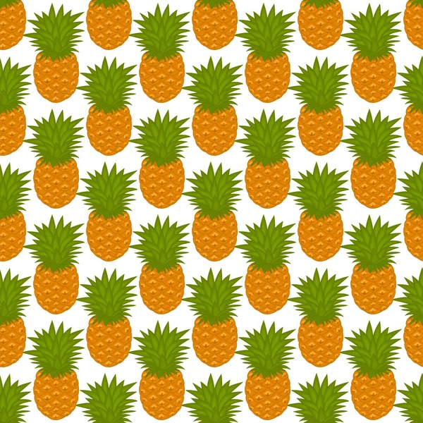 图为大彩色无缝菠萝的主题图解 亮丽的水果封印图案 水果花纹由美丽无缝重复的菠萝组成 纯色多彩的无缝制菠萝果 — 图库矢量图片