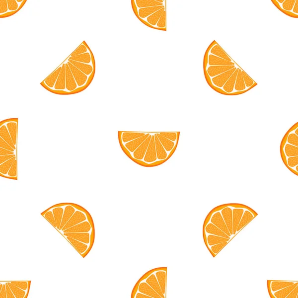 Ilustração Tema Laranja Sem Costura Cor Grande Padrão Fruta Brilhante — Vetor de Stock