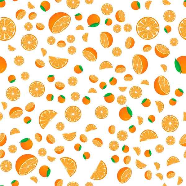 大きな色のシームレスオレンジをテーマにしたイラスト シールのための明るいフルーツパターン 美しいシームレスリピートオレンジで構成されるフルーツパターン シームレスオレンジからシンプルなカラフルなパターンフルーツ — ストックベクタ
