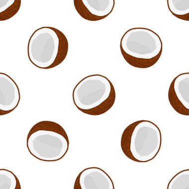 Tema üzerine resim büyük renksiz hindistan cevizi, fok balığı için parlak meyve deseni. Güzel, pürüzsüz tekrar eden hindistan cevizinden oluşan meyve deseni. Basit renkli desenli meyvesiz yumuşak hindistan cevizi.