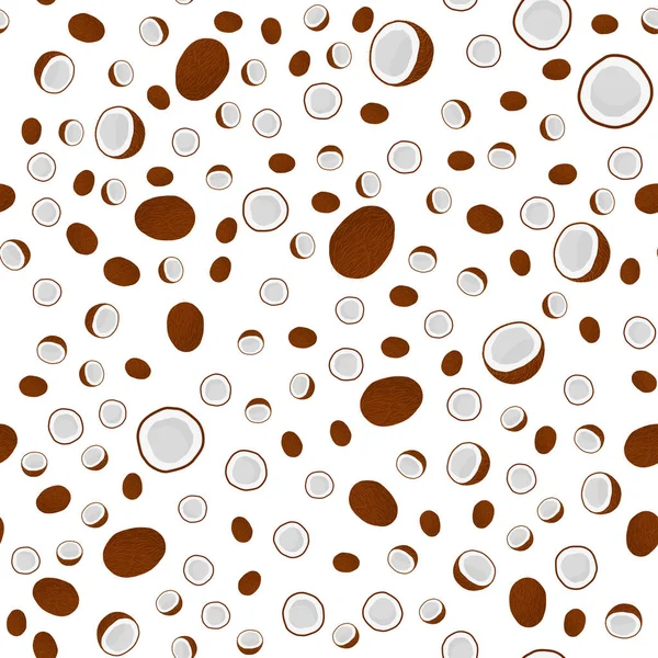 Illustration Sur Thème Grande Noix Coco Sans Couture Couleur Motif — Image vectorielle