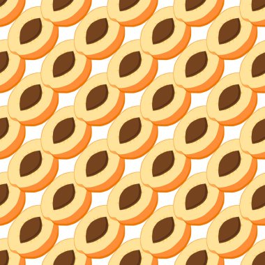 Tema üzerine resim büyük renkli dikişsiz kayısı, fok balığı için parlak meyve deseni. Güzel, pürüzsüz, tekrar eden kayısıdan oluşan meyve deseni. Dikensiz kayısıdan basit renkli desenli meyve..