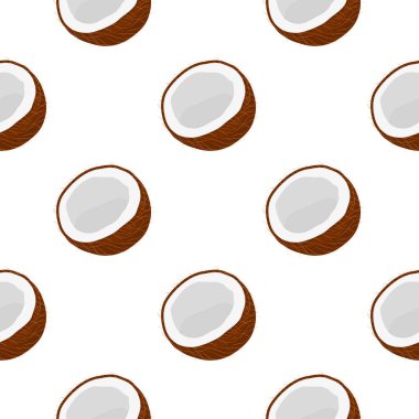 Tema üzerine resim büyük renksiz hindistan cevizi, fok balığı için parlak meyve deseni. Güzel, pürüzsüz tekrar eden hindistan cevizinden oluşan meyve deseni. Basit renkli desenli meyvesiz yumuşak hindistan cevizi.