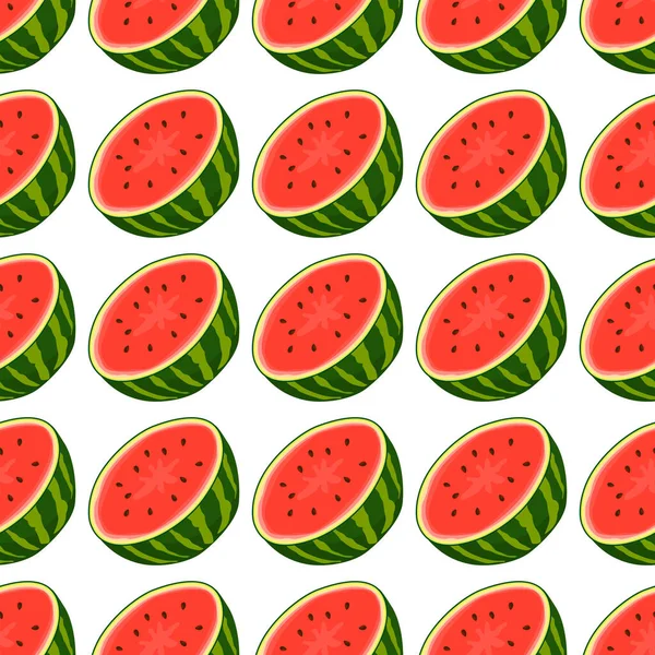 Thema Große Farbige Nahtlose Wassermelone Helles Beerenmuster Für Siegel Beerenmuster — Stockvektor
