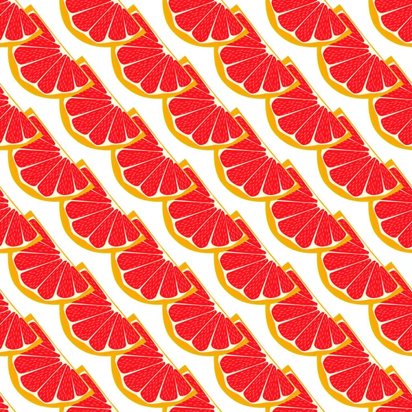 Illustration Sur Thème Grand Pamplemousse Sans Couture Couleur Motif Fruits — Image vectorielle