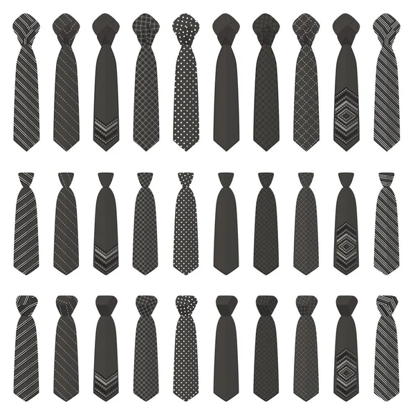 Illustration Theme Big Set Ties Different Types Neckties Various Size — Stock Vector