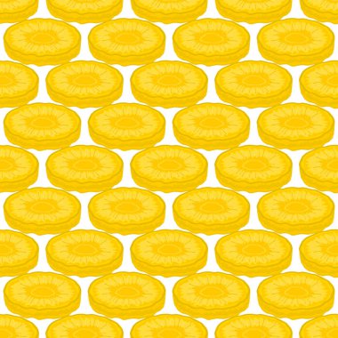 Tema üzerine resim büyük renkli dikişsiz ananas, fok balığı için parlak meyve deseni. Güzel, pürüzsüz, tekrarlayan ananasla oluşan meyve deseni. Basit renkli desenli, dikişsiz ananas..