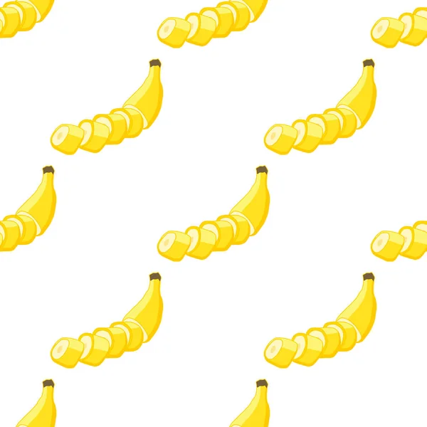Ilustración Tema Plátano Sin Costura Color Grande Patrón Fruta Brillante — Vector de stock