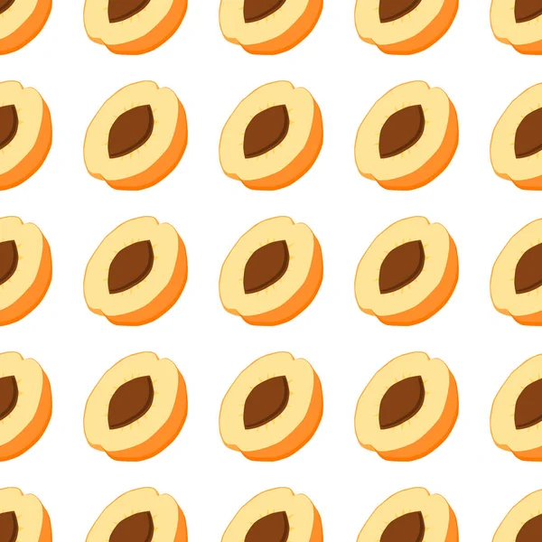 Illustration Sur Thème Gros Abricot Sans Couture Couleur Motif Fruits — Image vectorielle