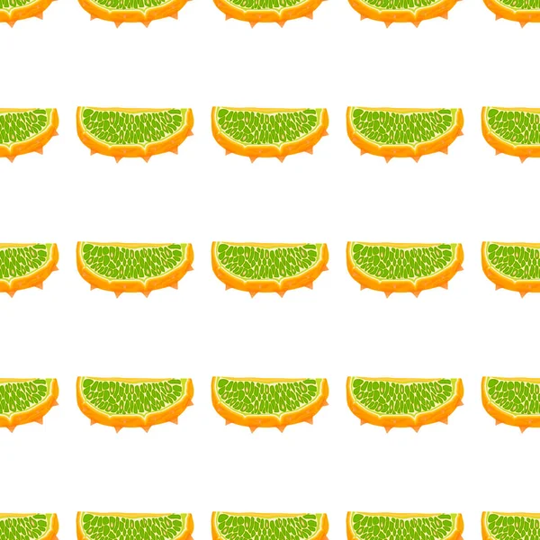 Illustration Theme Big Colored Seamless Kiwano Bright Fruit Pattern Seal — Stock Vector