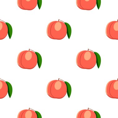 Tema üzerine resim, büyük renksiz şeftali, fok balığı için parlak meyve deseni. Güzel, pürüzsüz tekrar şeftalisinden oluşan meyve deseni. Kusursuz şeftalinin basit renkli desenli meyvesi..
