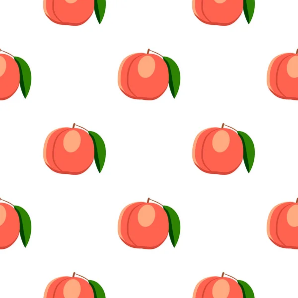 テーマのイラスト大きな色のシームレスな桃 シールのための明るいフルーツパターン 美しいシームレスな繰り返し桃で構成されるフルーツパターン シームレスな柔らかい桃からのシンプルなカラフルなパターンフルーツ — ストックベクタ