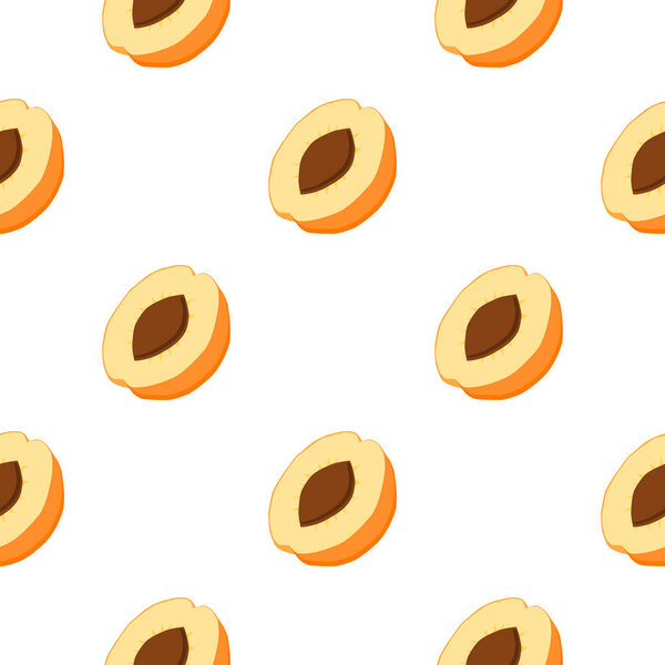 Illustration on theme big colored seamless apricot, bright fruit pattern for seal. Fruit pattern consisting of beautiful seamless repeat apricot. Simple colorful pattern fruit from seamless apricot.