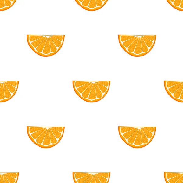 Ilustração Tema Laranja Sem Costura Cor Grande Padrão Fruta Brilhante — Vetor de Stock