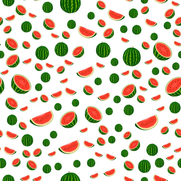 Thema Große Farbige Nahtlose Wassermelone Helles Beerenmuster Für Siegel Beerenmuster — Stockvektor