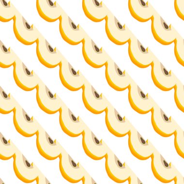 Tema üzerine resim büyük renkli dikişsiz armut, fok balığı için parlak meyve deseni. Güzel, pürüzsüz armuttan oluşan meyve deseni. Kusursuz armuttan basit renkli desenli meyve.