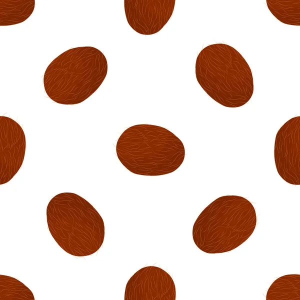 Ilustración Sobre Tema Coco Sin Costura Color Grande Patrón Fruta — Vector de stock