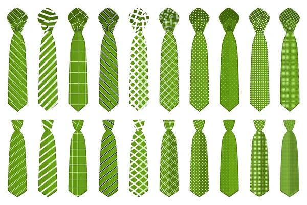 Illustration Sur Thème Grand Ensemble Liens Différents Types Cravates Différentes — Image vectorielle