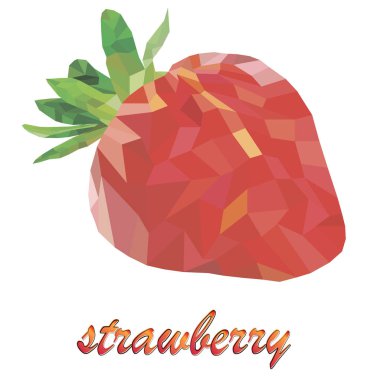 üçgenler ve diğer geometrik şekiller düşük Poli tarzda çizilmiş geometrik çilek