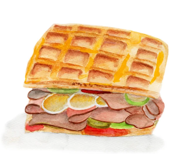 Watercolor Drawings Food Snacks — Stock Photo, Image
