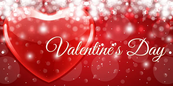 Creative red heart banner design valentine day — Stock Vector