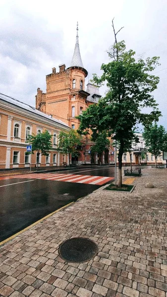 Ucrania Kiev Cuarentena Efecto Película Calle Ciudad Vacía — Foto de Stock