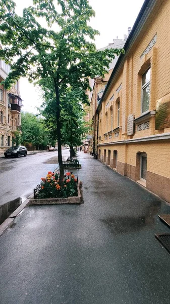 Ucrânia Kiev Quarentena Efeito Filme Rua Cidade Vazia — Fotografia de Stock