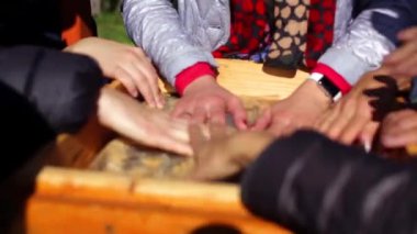 Arı kovanı eller touch
