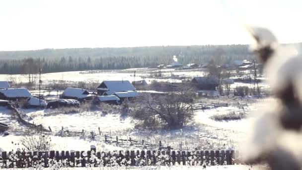 Paisagem rural de inverno da Rússia — Vídeo de Stock