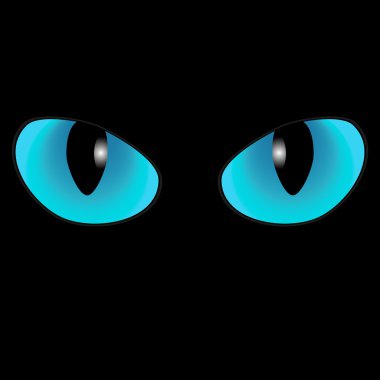 siyah bir zemin üzerine mavi kedi gözleri