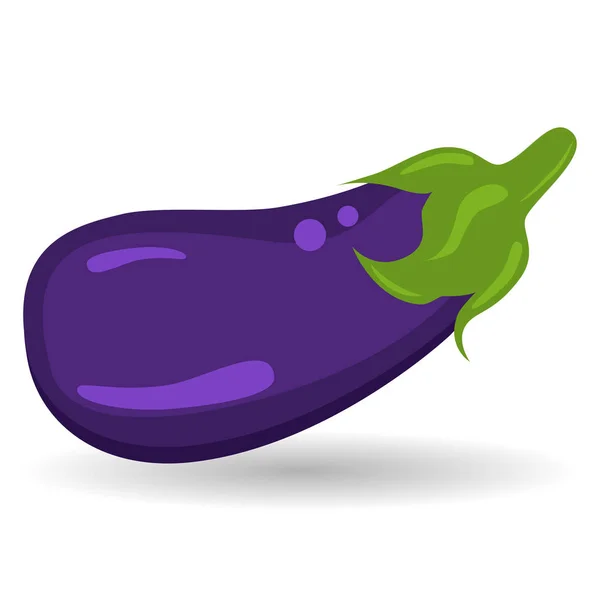 Aubergine plantaardige gezonde voeding pictogram. Plantaardige natuurvoeding cartoon aubergine aubergine op witte achtergrond vectorillustratie geïsoleerd — Stockvector